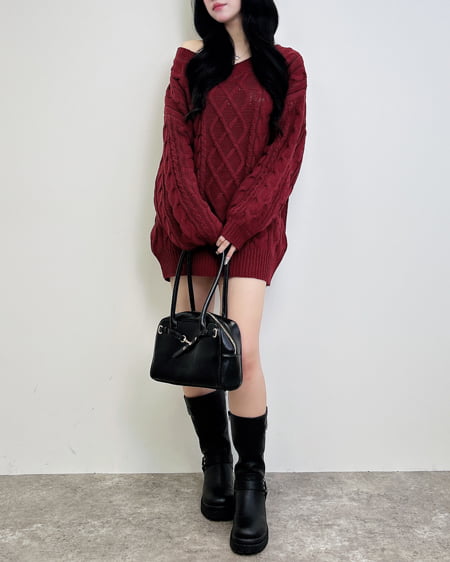 INGNI（イング） 2Wayケーブルルーズチュニックニット ﾎﾞﾙﾄﾞｰ