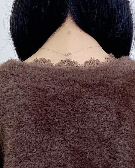 INGNI（イング） レース付フェザーニットカーディガン ﾌﾞﾗｳﾝ