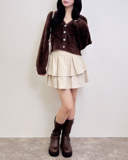 INGNI（イング） フェイクスエードフリルスカパン(セットアップ対応) ｱｲﾎﾞﾘｰ