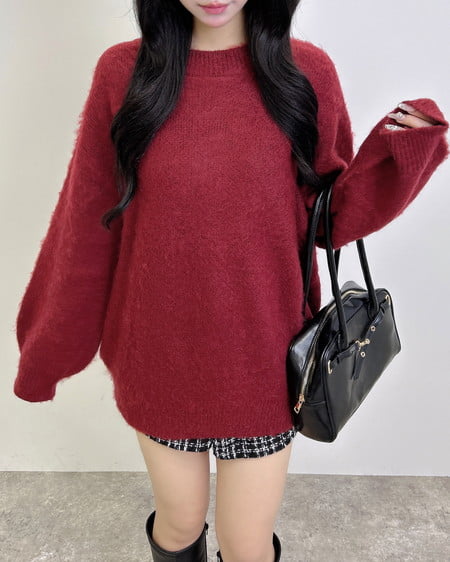 INGNI（イング） バックベロアリボンシャギーチュニックニット ﾎﾞﾙﾄﾞｰ