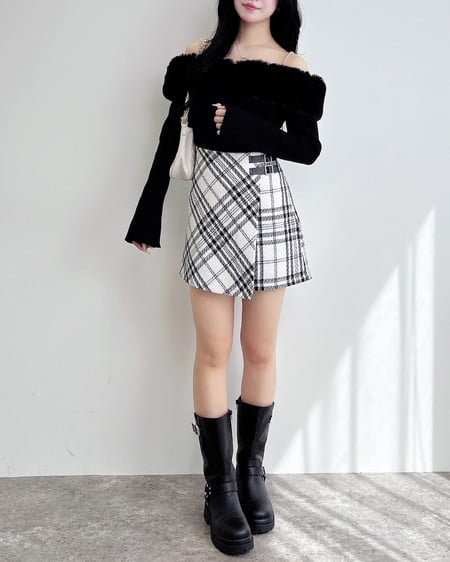 INGNI（イング） 2Wayエコファーオフショルニット ｸﾛ