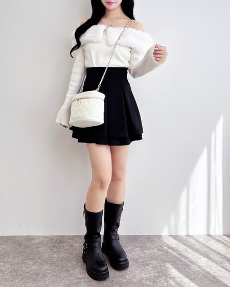 INGNI（イング） 2Wayエコファーオフショルニット ｱｲﾎﾞﾘｰ
