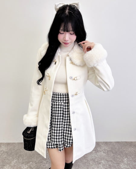 INGNI(イング) ツイードタックミニフレアスカート チドリ