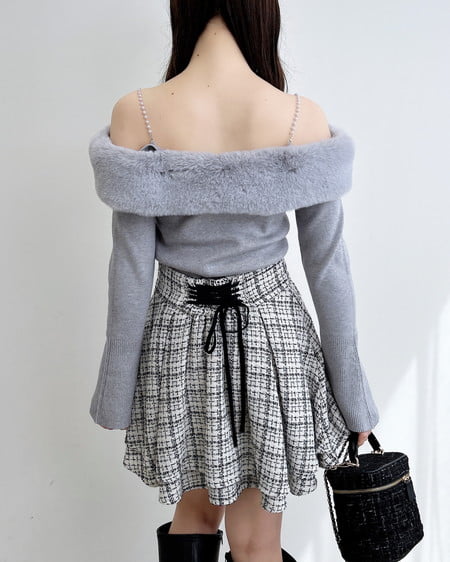 INGNI（イング） 2Wayエコファーオフショルニット ｸﾞﾚｰ