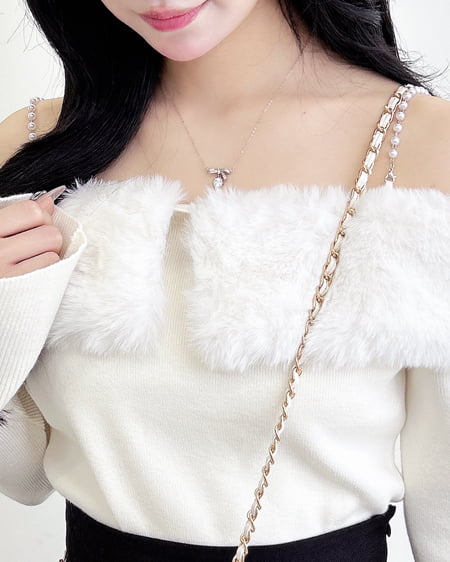 INGNI（イング） 2Wayエコファーオフショルニット ｱｲﾎﾞﾘｰ