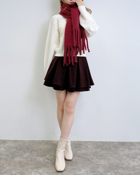 INGNI(イング) バックレースアップタックフレアスカート ブラウン