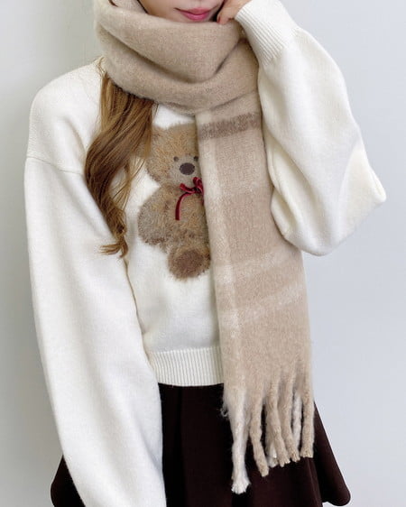 INGNI(イング) チェックボリュームストール ベージュ