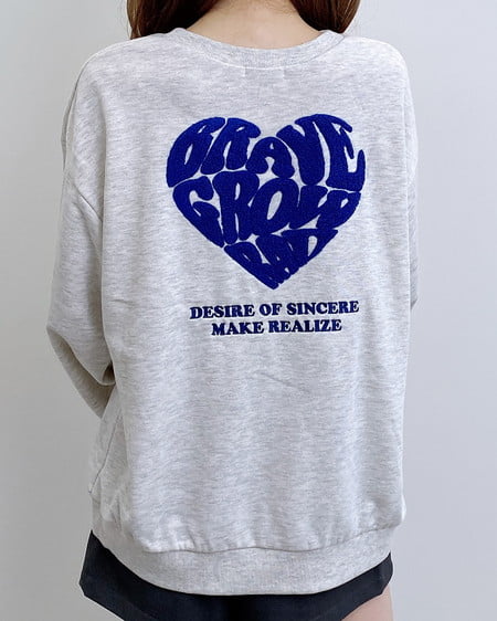 INGNI(イング) バックサガラハートスウェットチュニック オートミール/ブルー