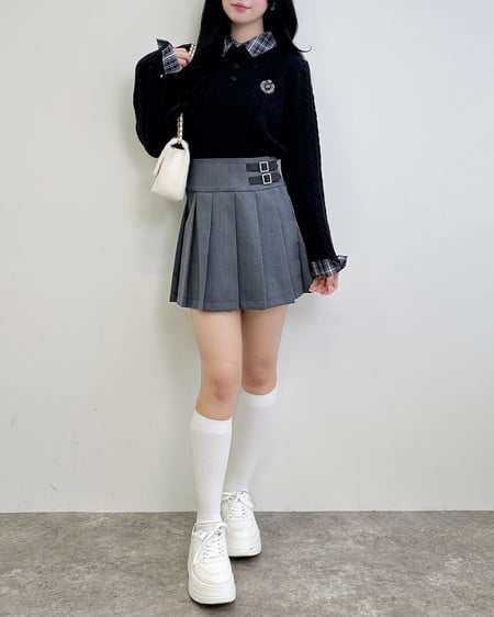 INGNI（イング） ダブルカラーチェック柄シャツドッキングポロニット ｺﾝ/ｺﾝ