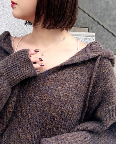 INGNI（イング） ルーズニットパーカー ﾌﾞﾗｳﾝ