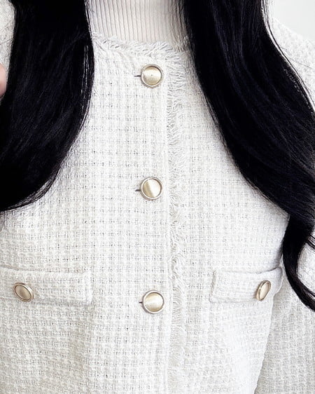 INGNI(イング) ツイードフリンジジャケット(セットアップ対応) オフホワイト