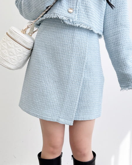 INGNI(イング) ツイードラップスカパン(セットアップ対応) サックス