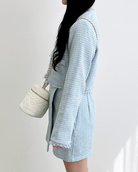 INGNI(イング) ツイードラップスカパン(セットアップ対応) サックス