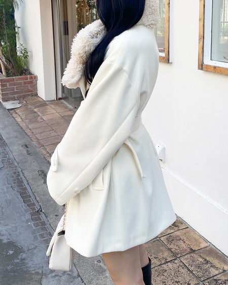 INGNI(イング) ミディ丈トレンチコート アイボリー