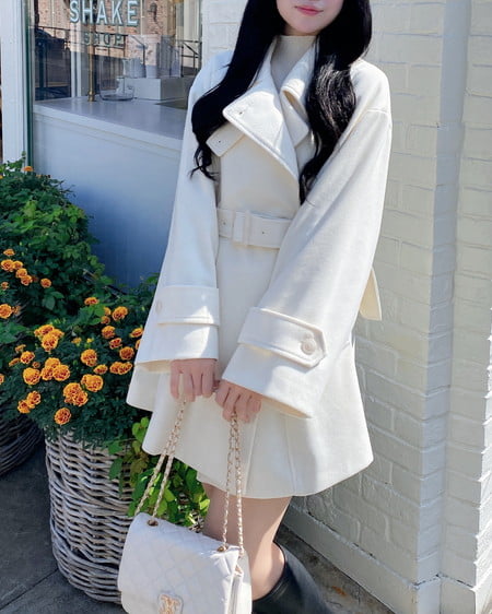 INGNI(イング) ミディ丈トレンチコート アイボリー