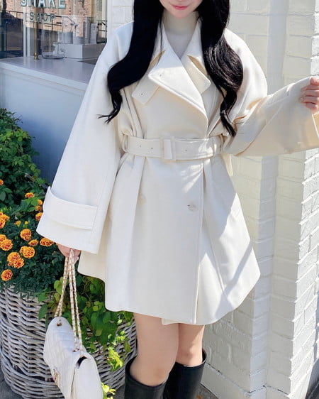 INGNI(イング) ミディ丈トレンチコート アイボリー