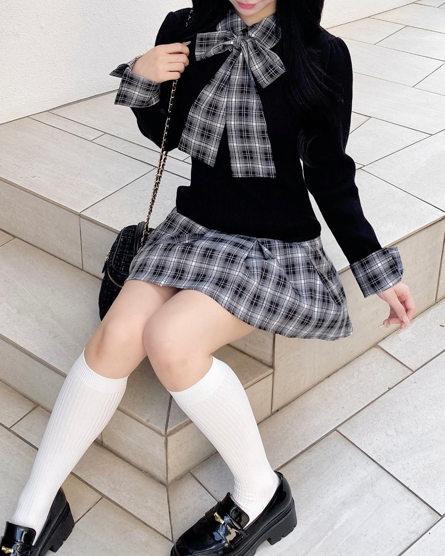 現行✨ダイアグラム シャツワンピース チェック ベルト Aライン ドッキング36 現行✨ダイアグラム シャツワンピース チェック ベルト Aライン