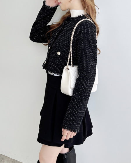 INGNI(イング) バックレースアップタックフレアスカート クロ