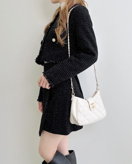 INGNI(イング) ツイードラップスカパン(セットアップ対応) クロ