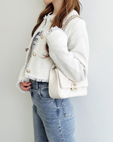 INGNI(イング) ツイードフリンジジャケット(セットアップ対応) オフホワイト