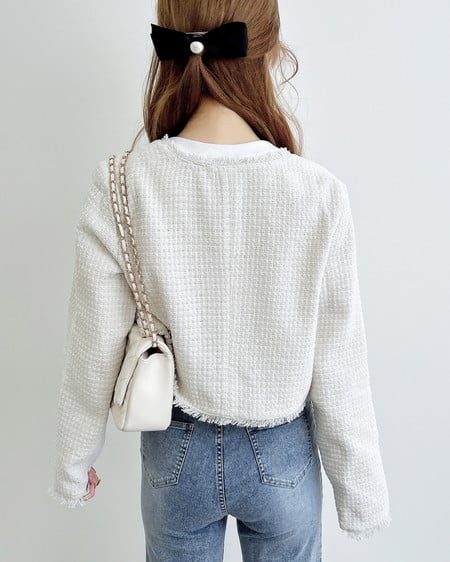 INGNI(イング) ツイードフリンジジャケット(セットアップ対応) オフホワイト