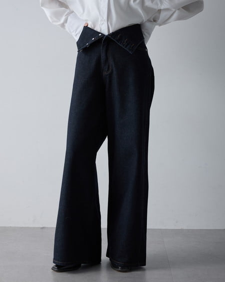 INGNI(イング) 2Wayハイウエストデニムパンツ(セットアップ対応) インディゴ