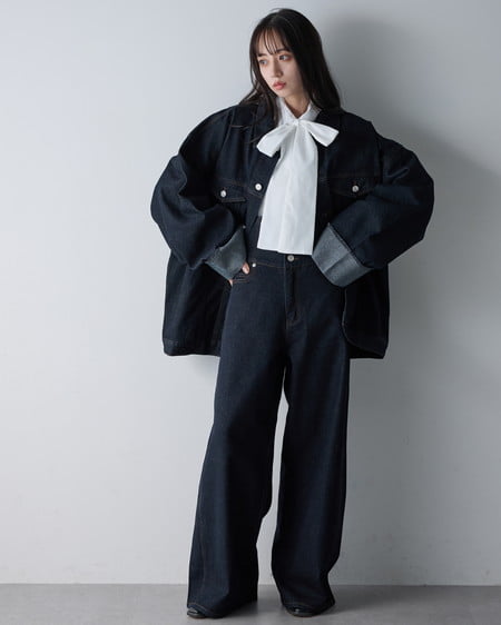 INGNI(イング) 2Wayハイウエストデニムパンツ(セットアップ対応) インディゴ