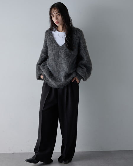 INGNI(イング) ハイウエストリボンパンツ クロ