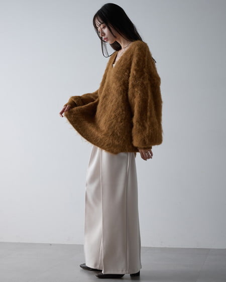 INGNI（イング） ミックスシャギーVネックニット ｶｰｷ