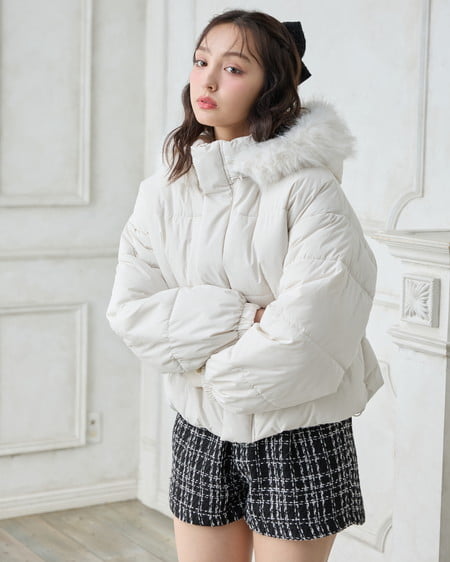 INGNI(イング) エコファー取り外し中綿ジャケット オフホワイト