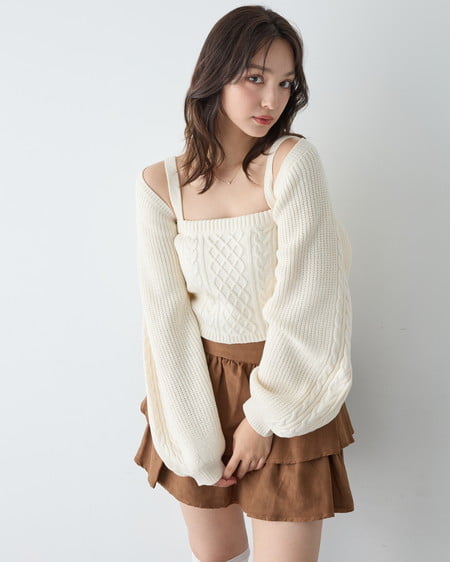 INGNI（イング） フェイクスエードフリルスカパン(セットアップ対応) ｷｬﾒﾙ