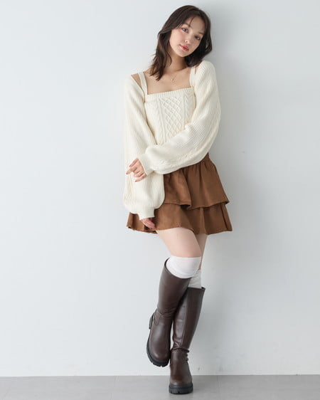 INGNI（イング） インヒール厚底ロングブーツ ﾀﾞｰｸﾌﾞﾗｳﾝ