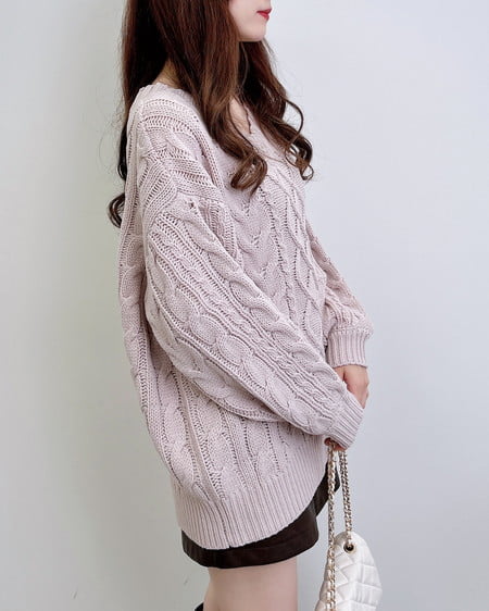 INGNI(イング) 2Wayケーブルルーズチュニックニット ピンク