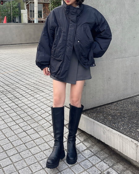 INGNI(イング) 中綿パフィブルゾン クロ