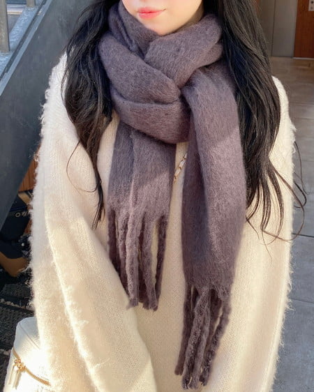 INGNI（イング） フリンジボリュームストール ｸﾞﾚｰ