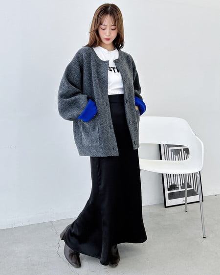 INGNI(イング) サテンマーメイドスカート クロ