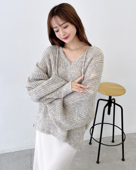 INGNI（イング） ルーズニットパーカー ｱｲﾎﾞﾘｰ