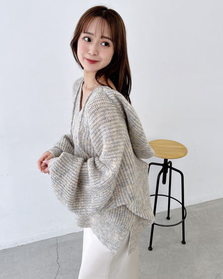 INGNI（イング） ルーズニットパーカー ｱｲﾎﾞﾘｰ