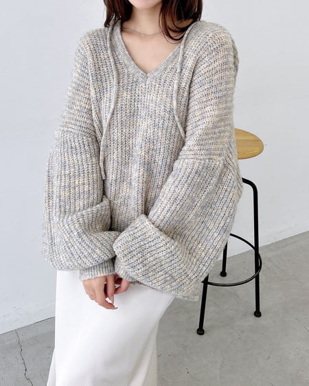 INGNI（イング） ルーズニットパーカー ｱｲﾎﾞﾘｰ