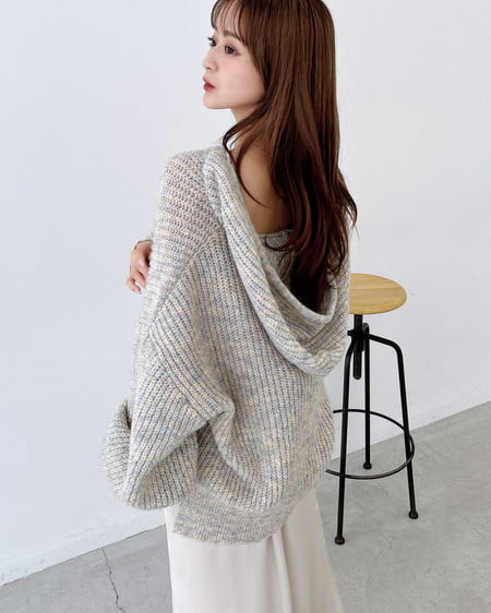 INGNI（イング） ルーズニットパーカー ｱｲﾎﾞﾘｰ