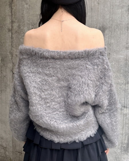 INGNI(イング) 2Wayショート丈シャギーニット チャコールグレー