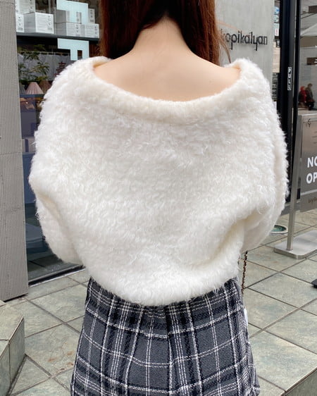 INGNI(イング) 2Wayショート丈シャギーニット アイボリー