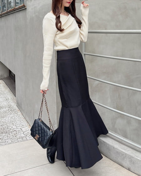 INGNI(イング) ドレープニット オフホワイト