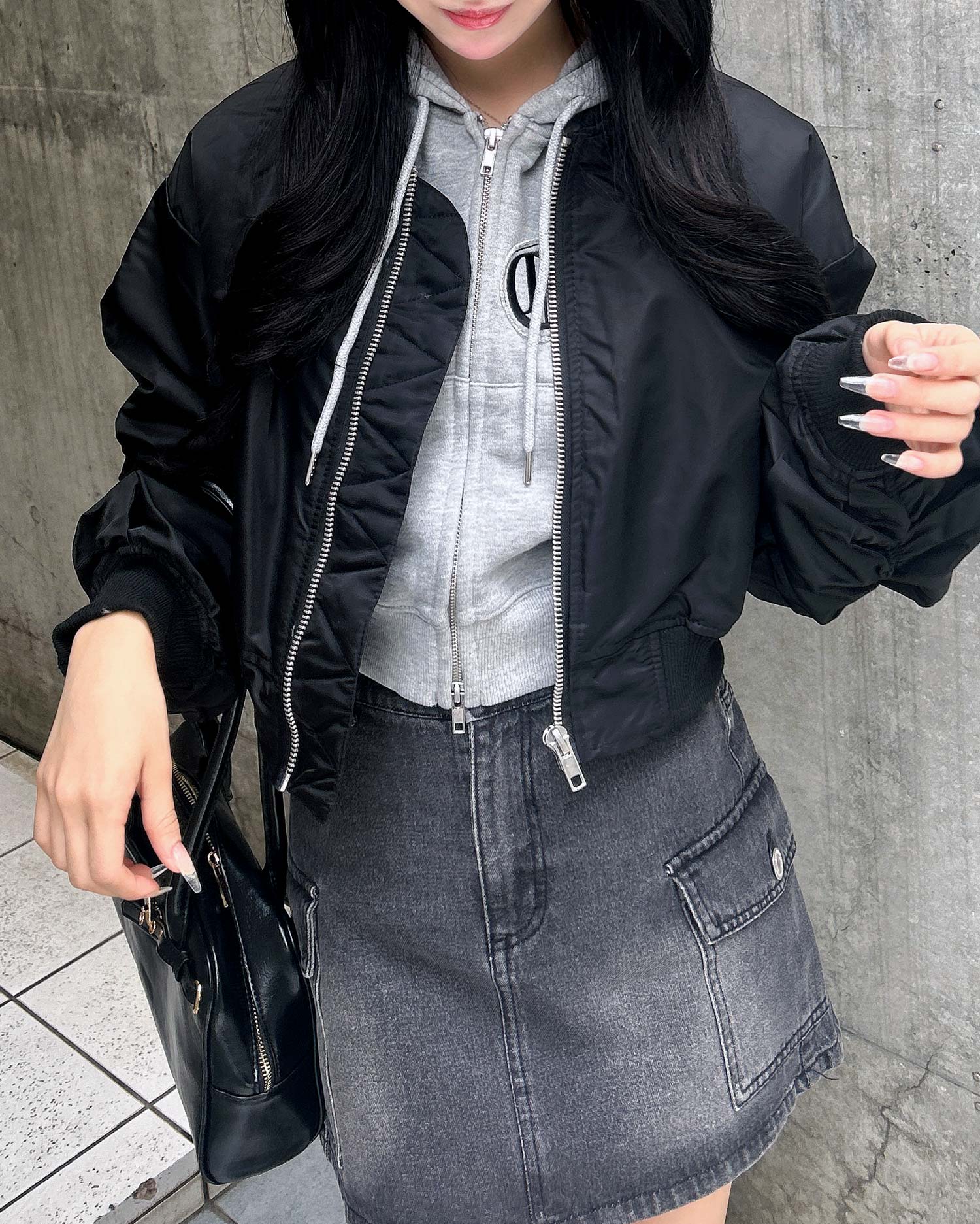 クロップド丈MA-1