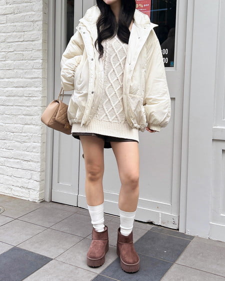 INGNI（イング） 厚底フェイクムートンブーツ ﾌﾞﾗｳﾝ