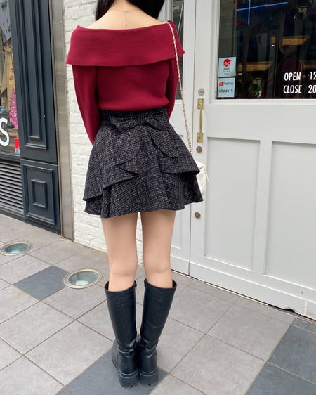 INGNI（イング） フロントツイストオフショルニット ﾎﾞﾙﾄﾞｰ