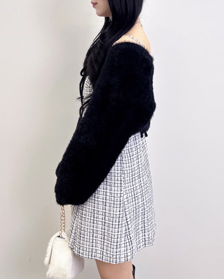 INGNI（イング） バックレースアップツイードミニキャミワンピース ｵﾌｸﾛ/ﾂｲｰﾄﾞ