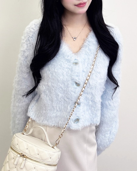 INGNI(イング) 2Wayシャギーニットカーディガン サックス