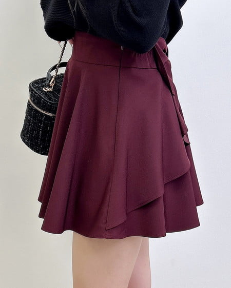 INGNI(イング) バックリボンフレアスカパン ボルドー