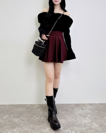 INGNI（イング） 2Wayエコファーオフショルニット ｸﾛ